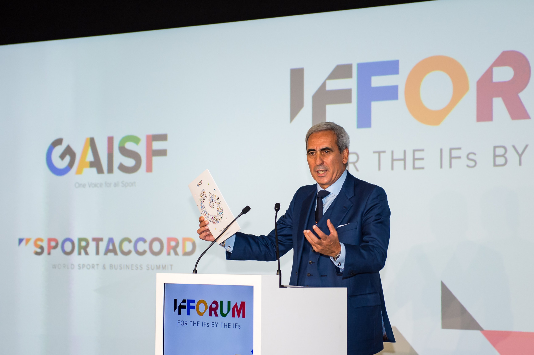 GAISF President GAISF President Raffaele Chiulli opening the first full day of the IF Forum in Lausanne ©Twitter
