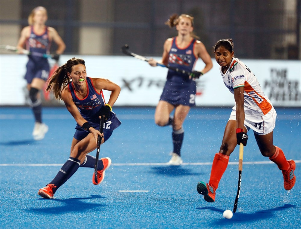 India survived a scare in their tie with the US ©FIH