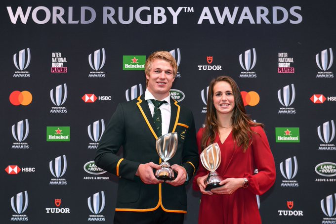 Pieter-Steph Du Toit and Emily Scarratt won the top prizes a the World Rugby Awards ©World Rugby