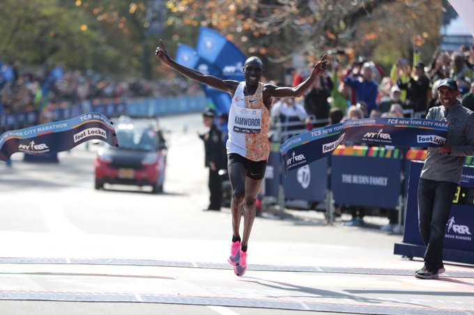 Kenyan double at New York City Marathon as Kamworor and Jepkosgei triumph
