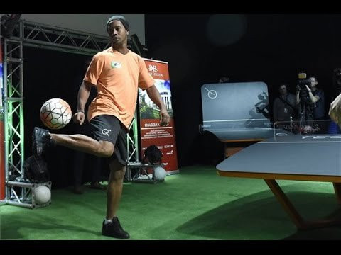 Former Brazil star Ronaldinho has been an influential promoter of teqball in recent years, but the sport is also looking for new talent to come through from its own competitions ©FITEQ