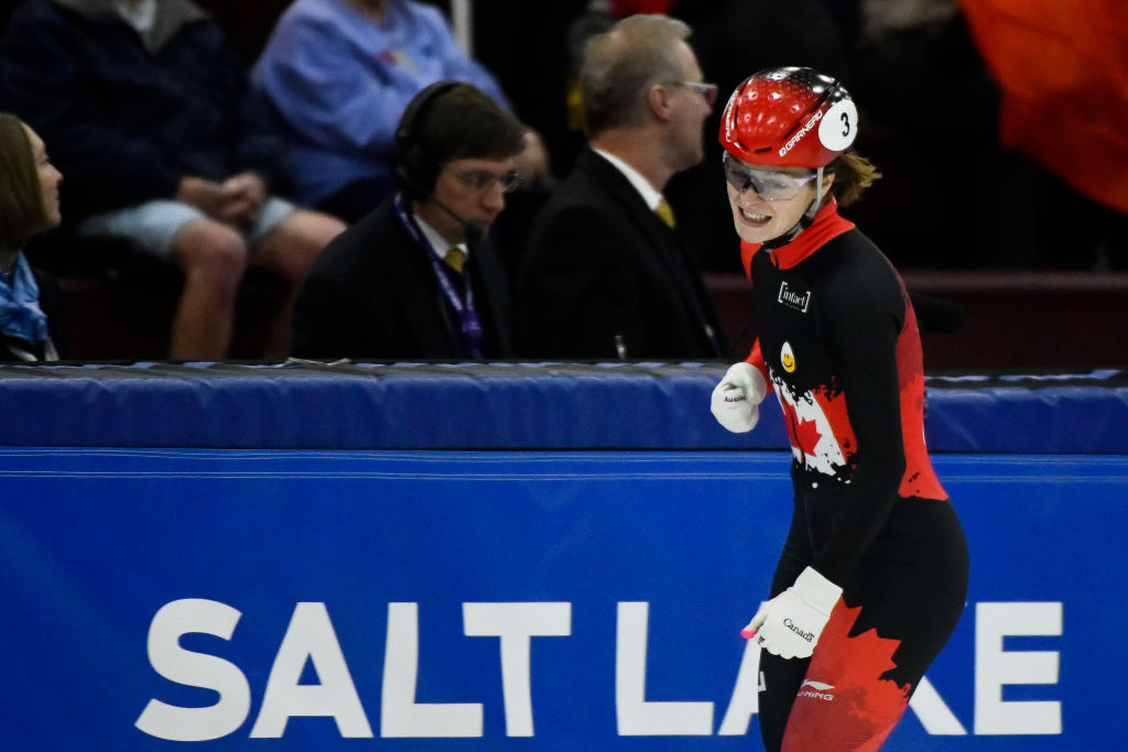 Canada's Kim Boutin produced the stand-out performance on day three of the ISU Short Track Speed Skating World Cup in Salt Lake City ©ISU