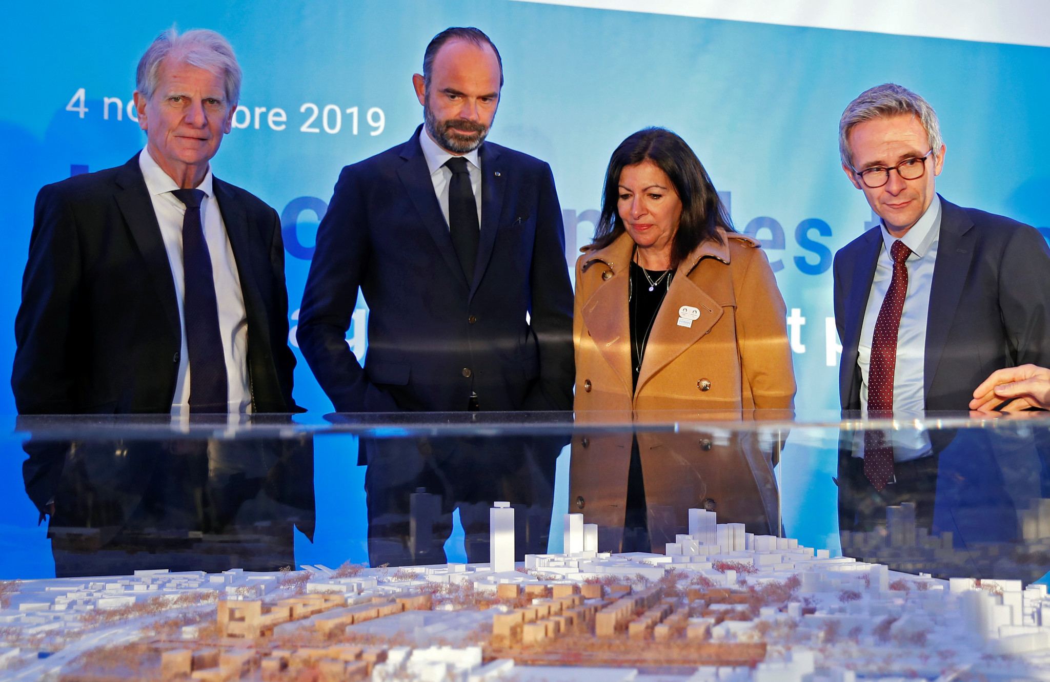 French Prime Minister Edouard Philippe led a delegation of officials at the launch of construction work ©Getty Images