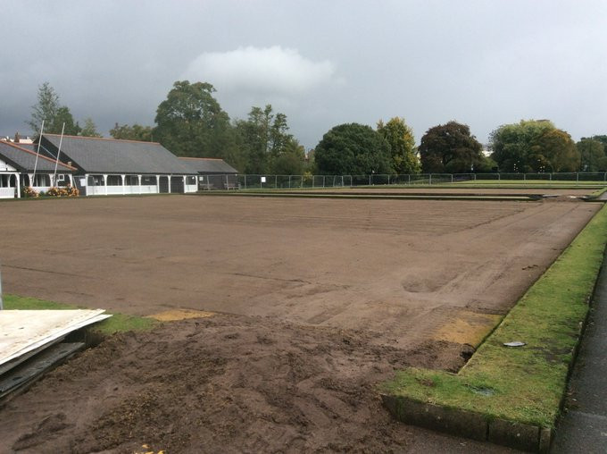 The first stage of the upgrade being carried out at Victoria Park Bowling Greens in Royal Leamington Spa in time for Birmingham 2022 has been completed ©Bowls England