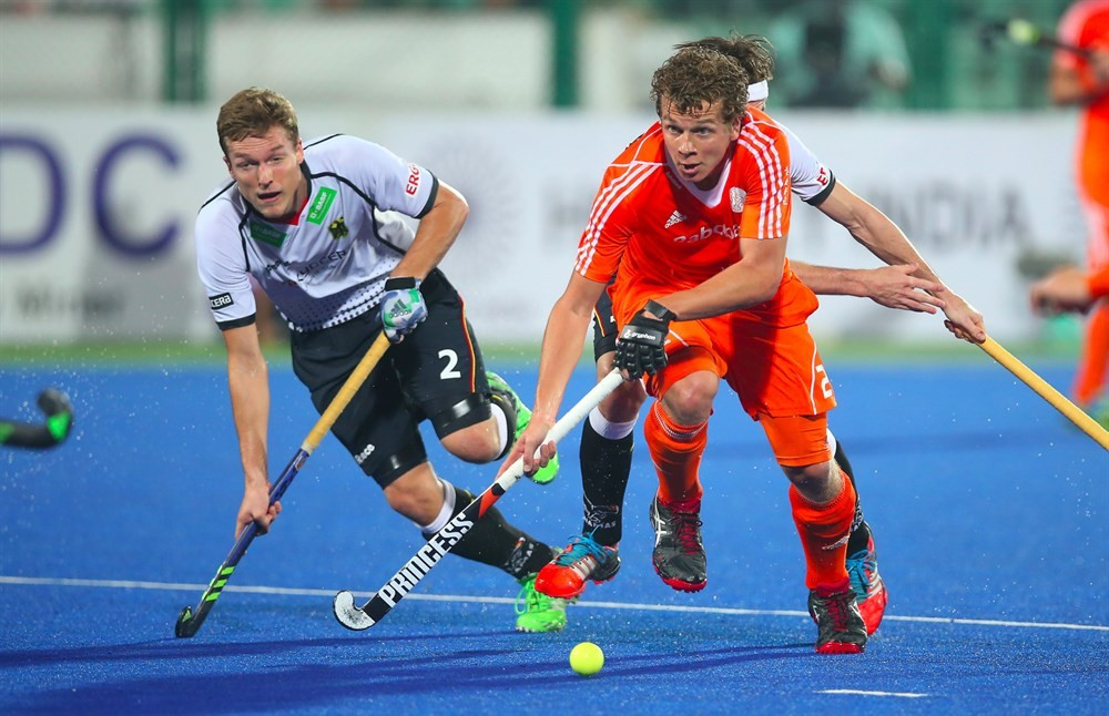 Germany and The Netherlands played out a 0-0 draw in the second match of the day ©FIH