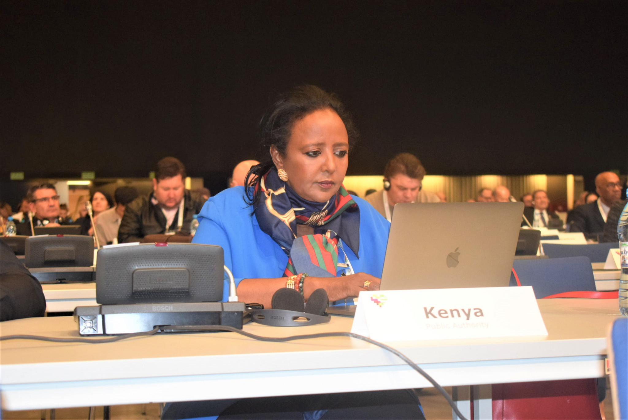 Cabinet Secretary for Sports in Kenya Amina C. Mohamed took a keen interest in what was happening at the Conference ©Twitter