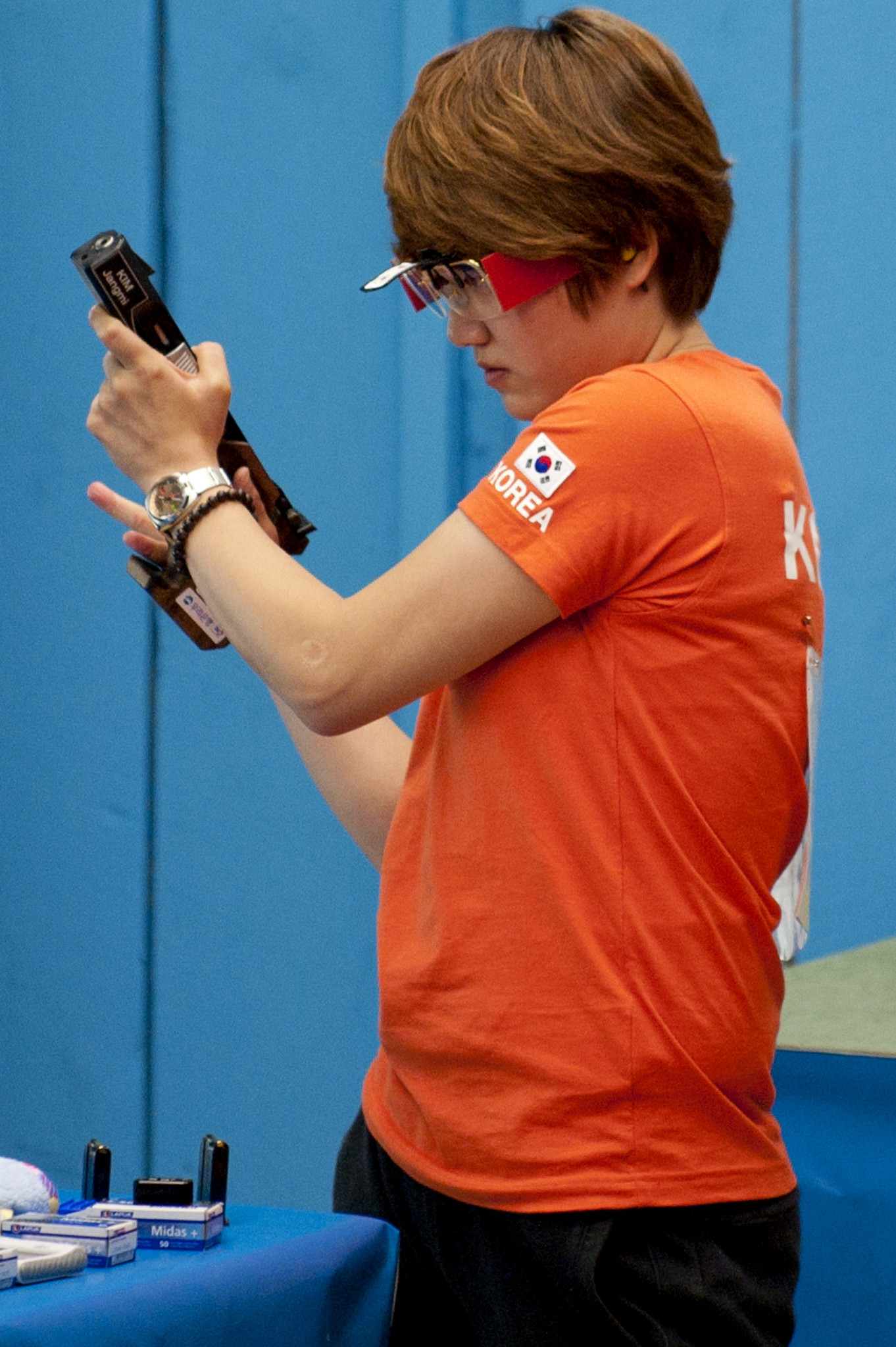 South Korea's Kim Jangmi topped the women's 25 metres pistol qualification standings at the Asian Shooting Championships in Doha today ©Getty Images