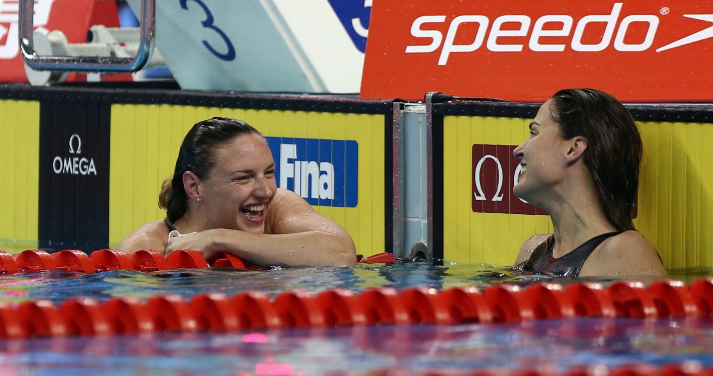 Katinka Hosszú, left, is the 200m butterfly queen ©FINA