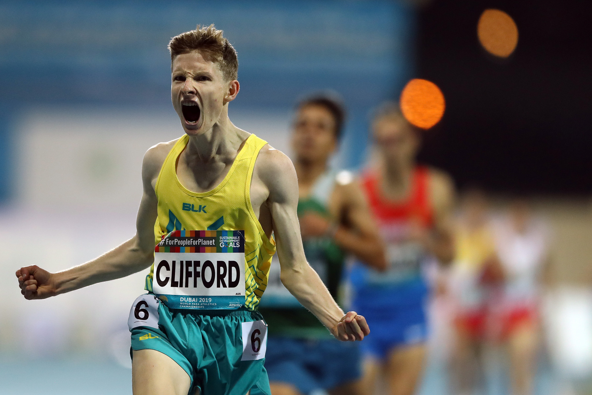 Jaryd Clifford won the men's 1500 metre T13 at the World Para Athletics Championships ©Getty Images