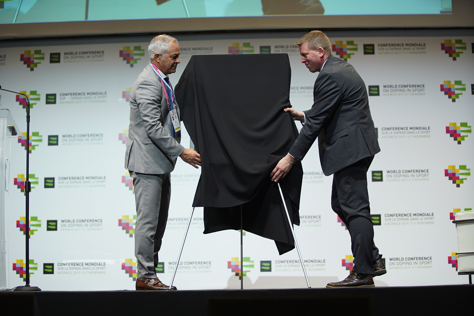 The picture was unveiled on stage during the World Conference on Doping in Sport ©WADA