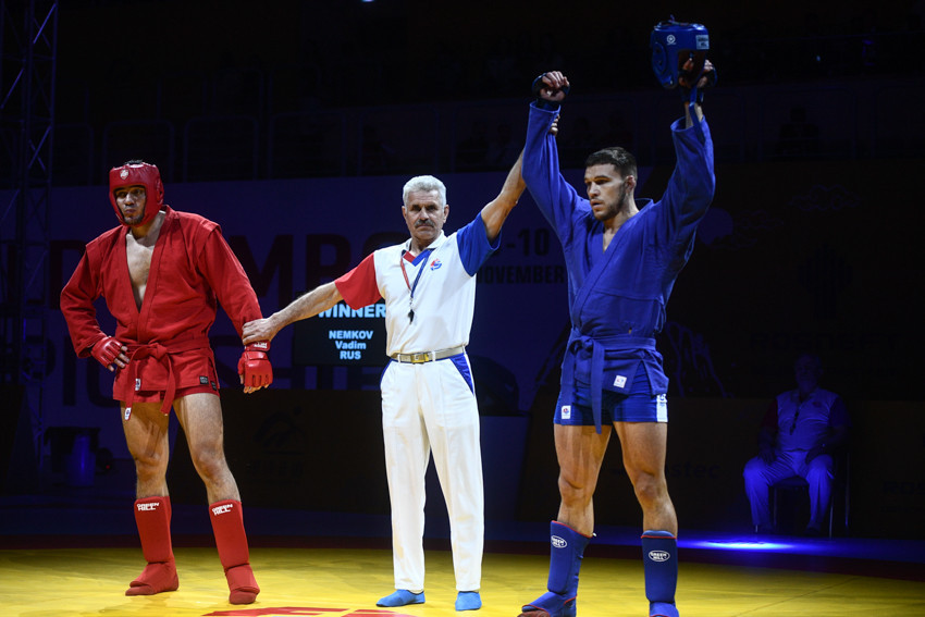 Vadim Nemkov was one of seven Russian winners on the opening day of the FIAS World Sambo Championships ©FIAS 