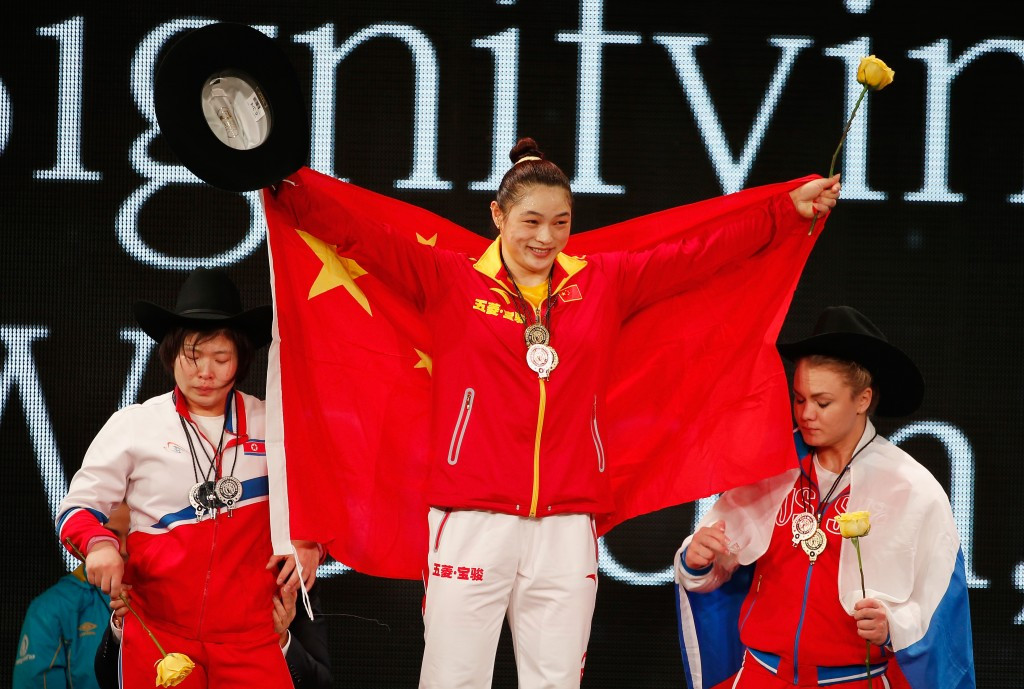 China's Yue Kang claimed the women's 75 kilogram snatch and overall gold medals at the International Weightlifting Federation World Championships ©Getty Images