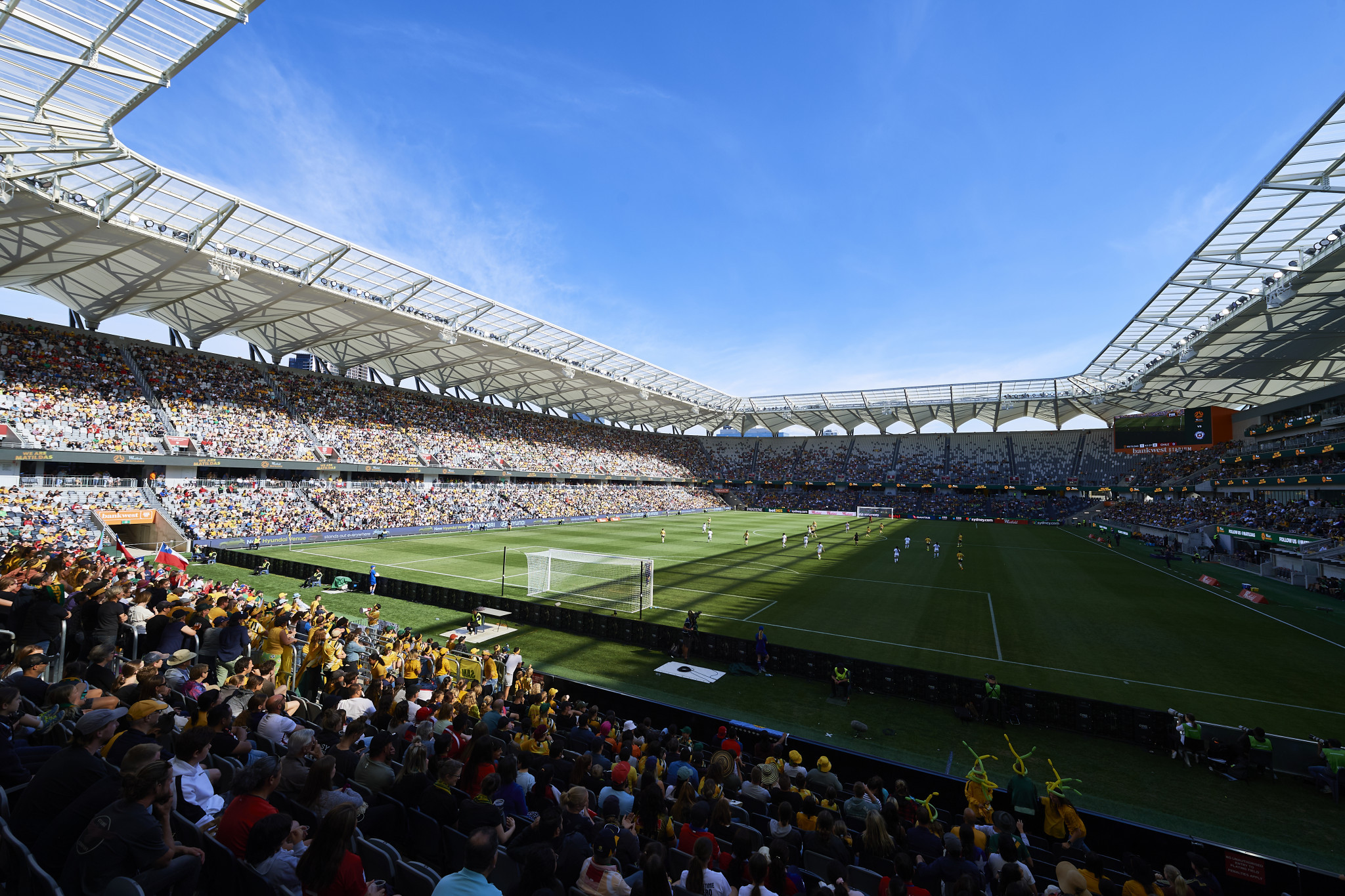 A record crowd watched Australia defeat Chile, in a week where the Matildas secured an equal pay deal ©Twitter