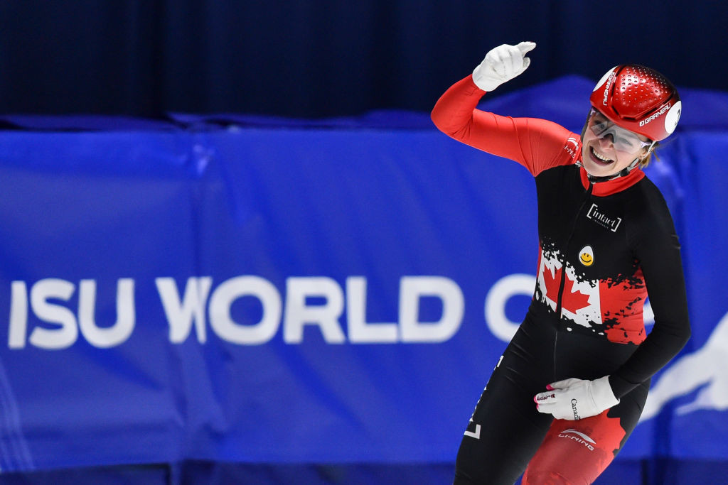 Montreal native Kim Boutin pleased the home crowd to claim 1,000m gold at the Maurice Richard Arena ©ISU 