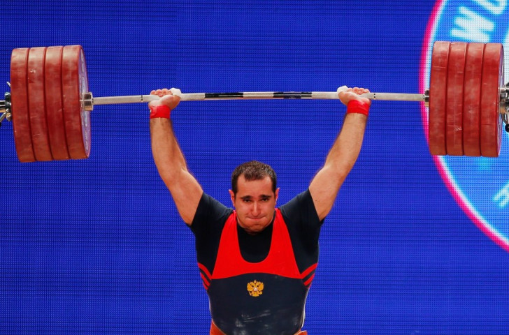 Russia's David Bedzhanyan won gold in the men's 105kg clean and jerk on his way to claiming overall silver ©Getty Images