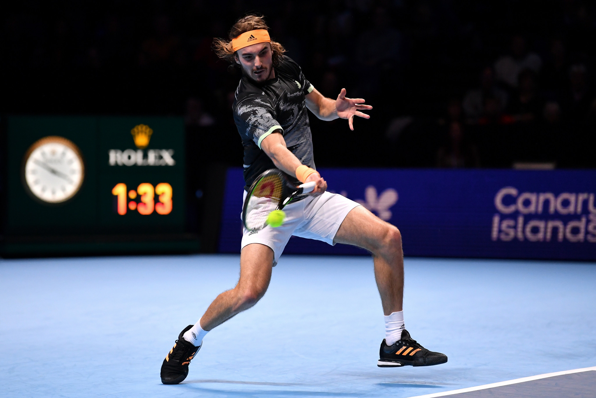 Greece's Stefanos Tsitsipas won his first-ever match at the ATP Finals ©Getty Images