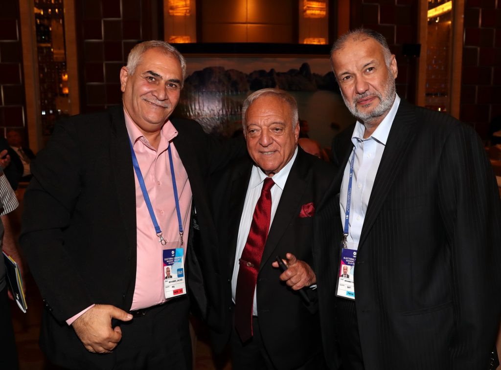 IWF general secretary Mohammed Jaloud, pictured on the left next to IWF President Tamás Aján, says the body that dishes out punishment to nations with multiple doping offences should be scrapped ©IWF