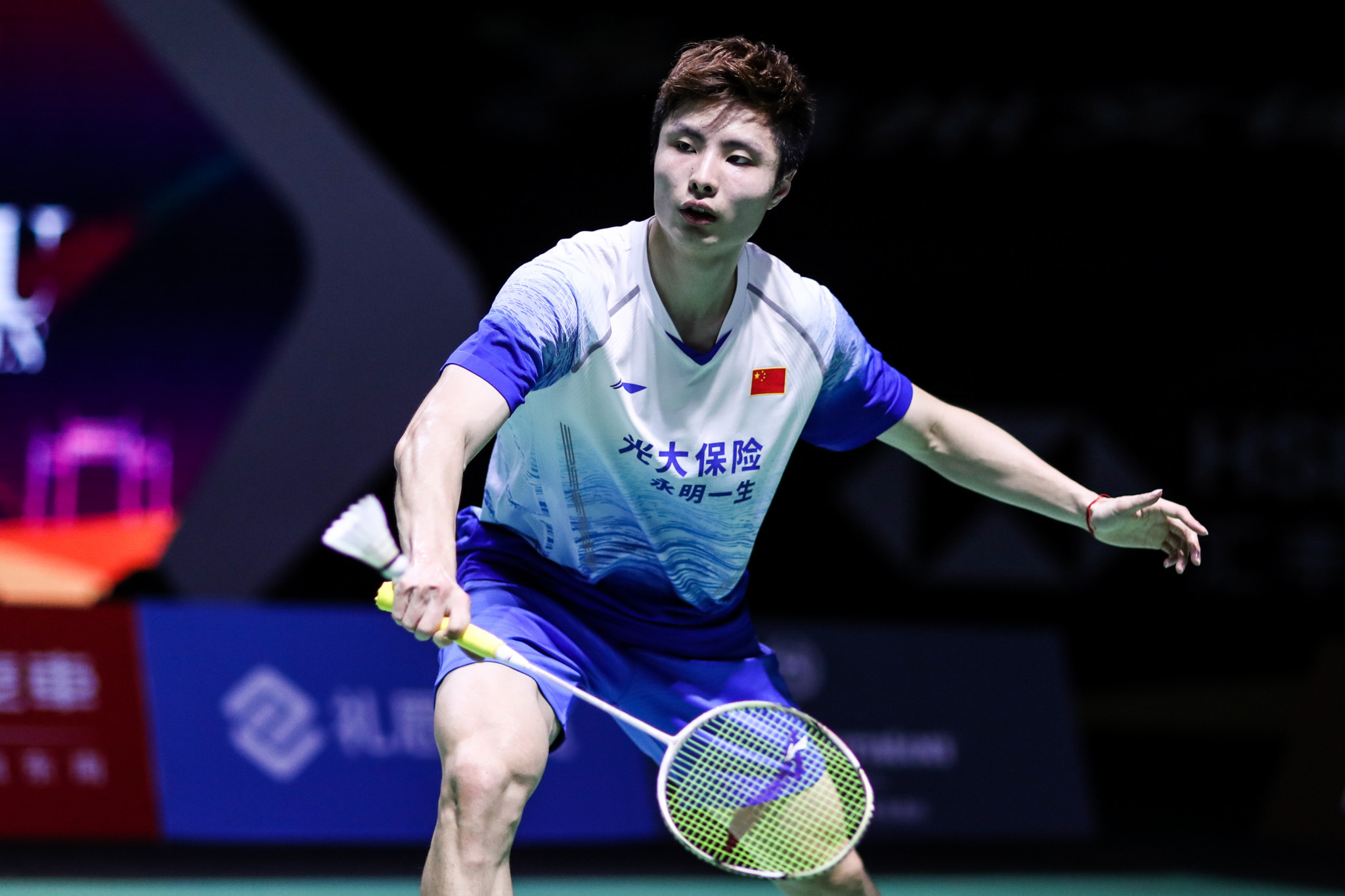Shi Yuqi won his first round match with a toe blister ©Getty Images