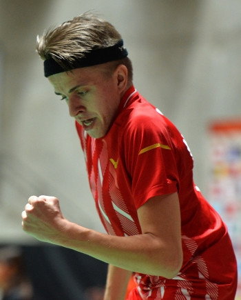 Sweden's Rickard Nilsson had an up-and-down day in the men's singles standing lower four event ©BWF