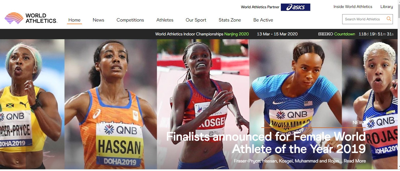 The most visible sign of the name change so far is the launch of a new website with a new URL ©World Athletics