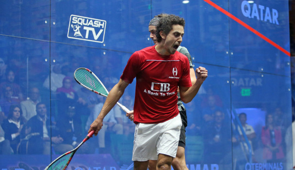 Tarek Momen of Egypt defeated Paul Coll of New Zealand in the final of the PSA Men's World Championships ©PSA