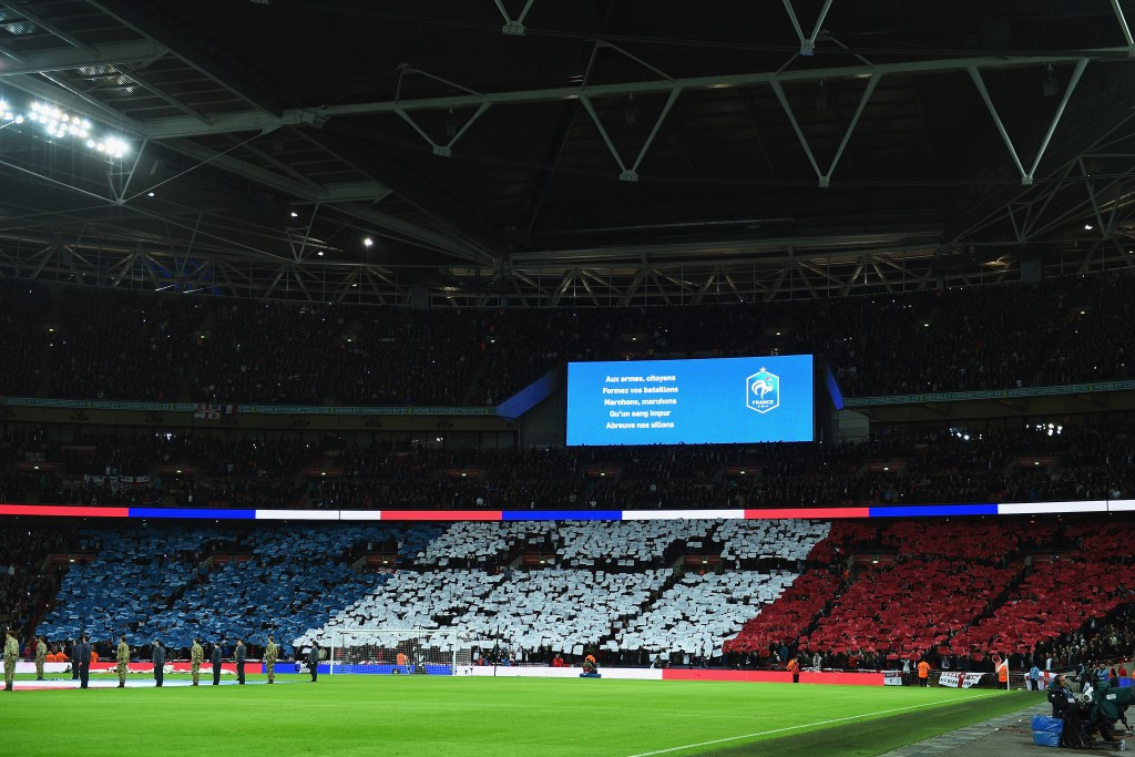 Fans at England's home friendly with France sung the French national anthem in a show of solidarity just days after 130 people were killed in terrorist attacks in Paris