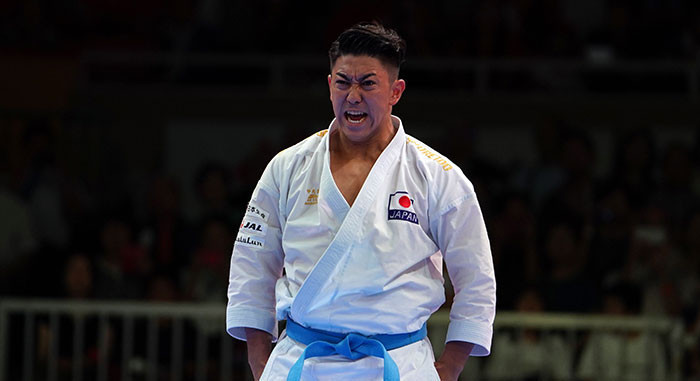 Japan's Ryo Kiyuna leads the men's kata standings ©WKF