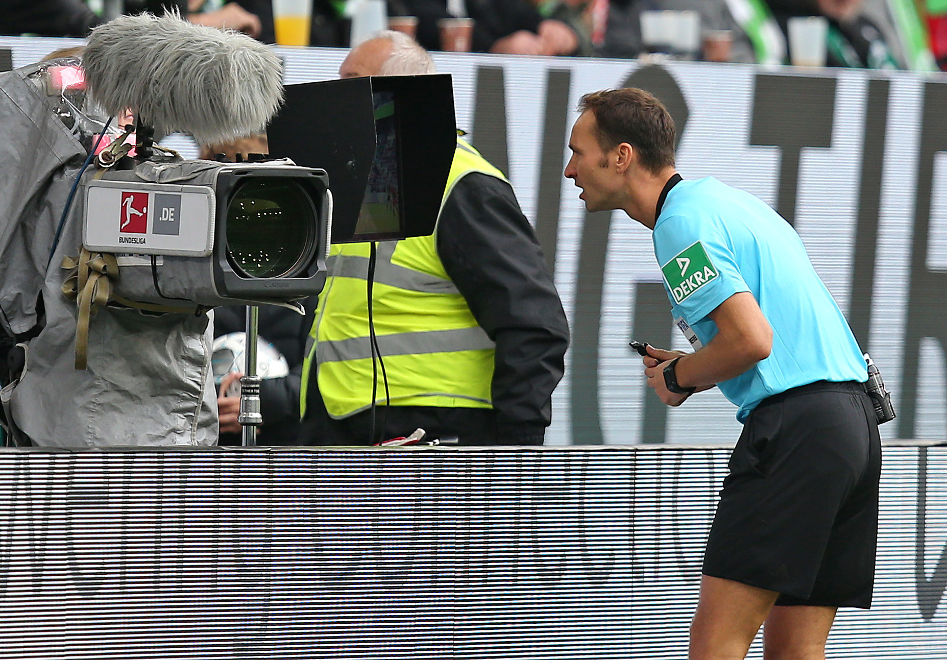 In leagues around Europe, the referee consults VAR directly via a pitch-side video ©Getty Images