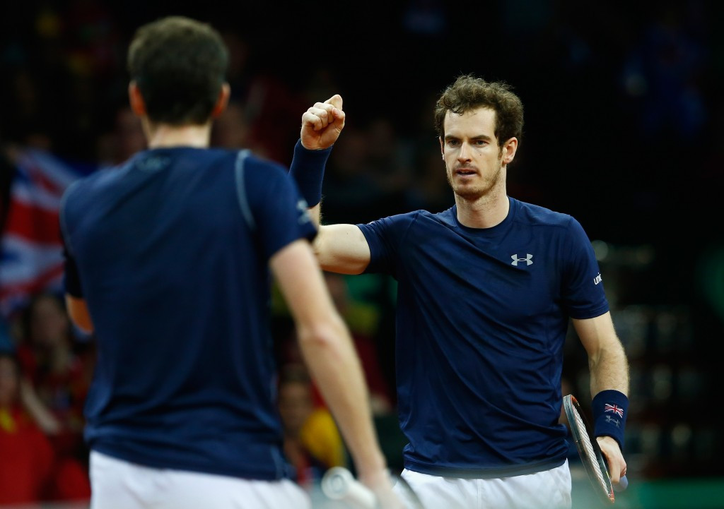 Andy and Jamie Murray put Britain into a 2-1 lead after earning a four set win ©Getty Images