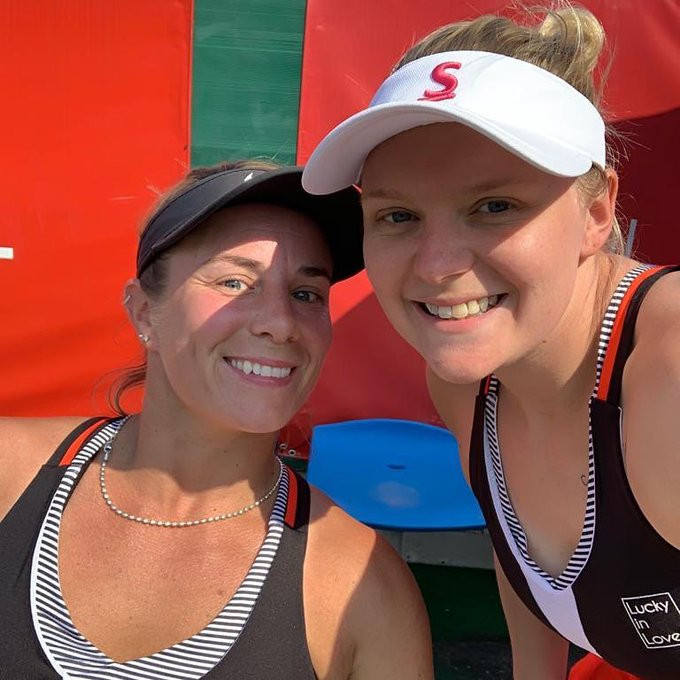 Great Britain's Lucy Shuker and Jordanne Whiley made a winning start to Group A in the women's doubles event ©Wheelchair Tennis (LTA)/Twitter