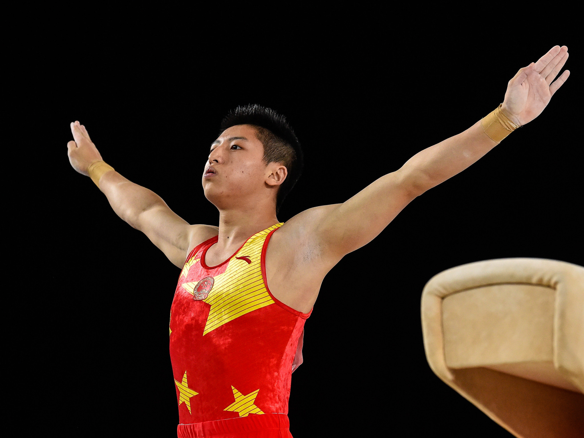 China's Hao Weng headed the men's pommel horse field ©Getty Images