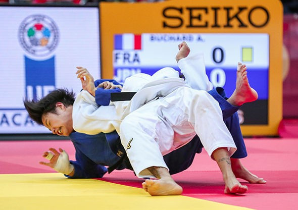 Amandine Buchard won the women's under-53kg final at the IJF Grand Slam in Osaka ©IJF