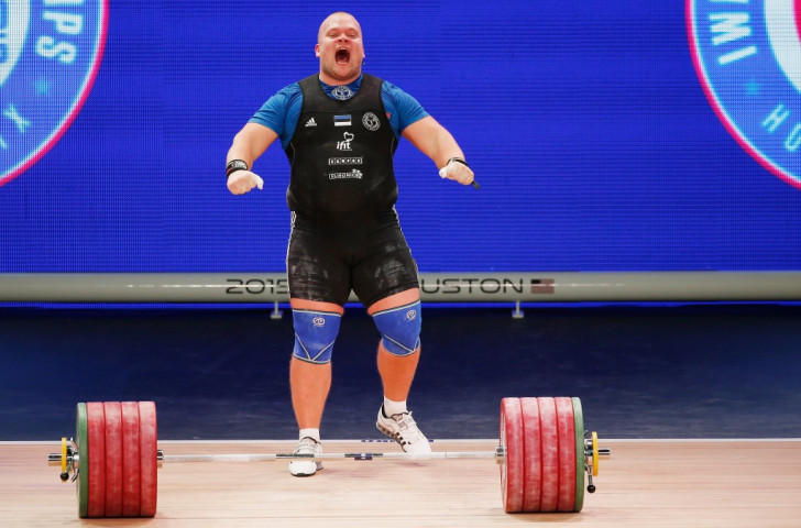 Estonia's Mart Seim rounded off the men's over 105kg overall podium having won silver in the clean and jerk ©Getty Images 