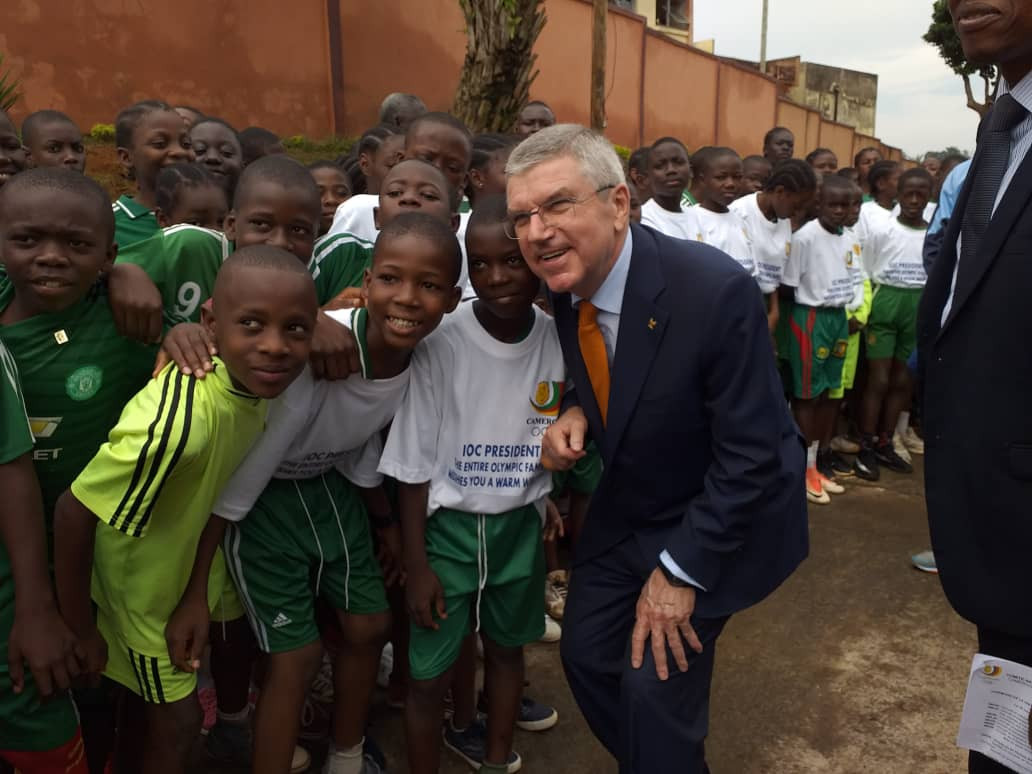 International Olympic Committee President Thomas Bach visited Cameroon as part of his African tour ©CNOSC