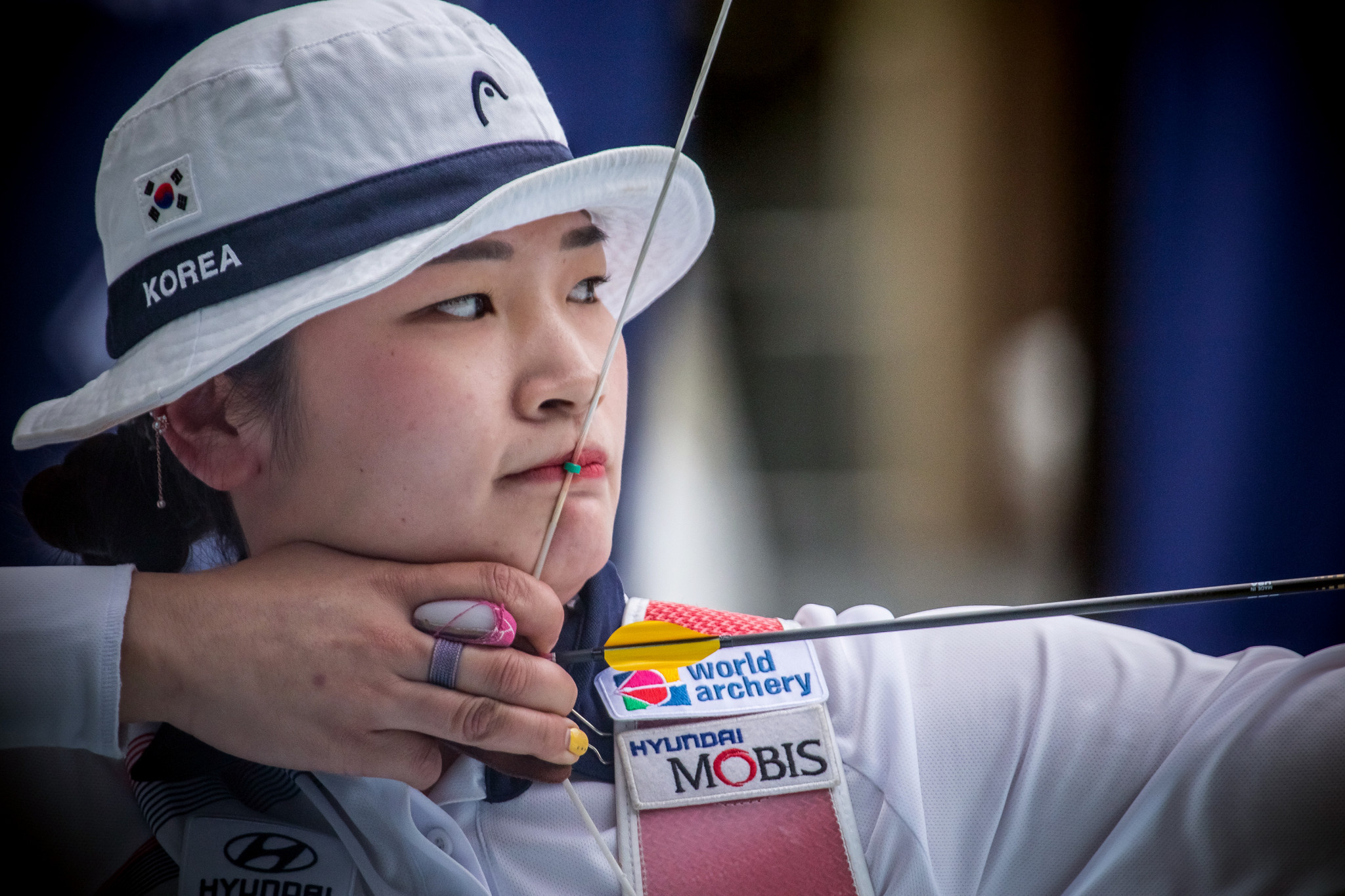 Kang Chae-young of South Korea topped the first round of the women's recurve competition at the Asian Archery Championships ©Getty Images