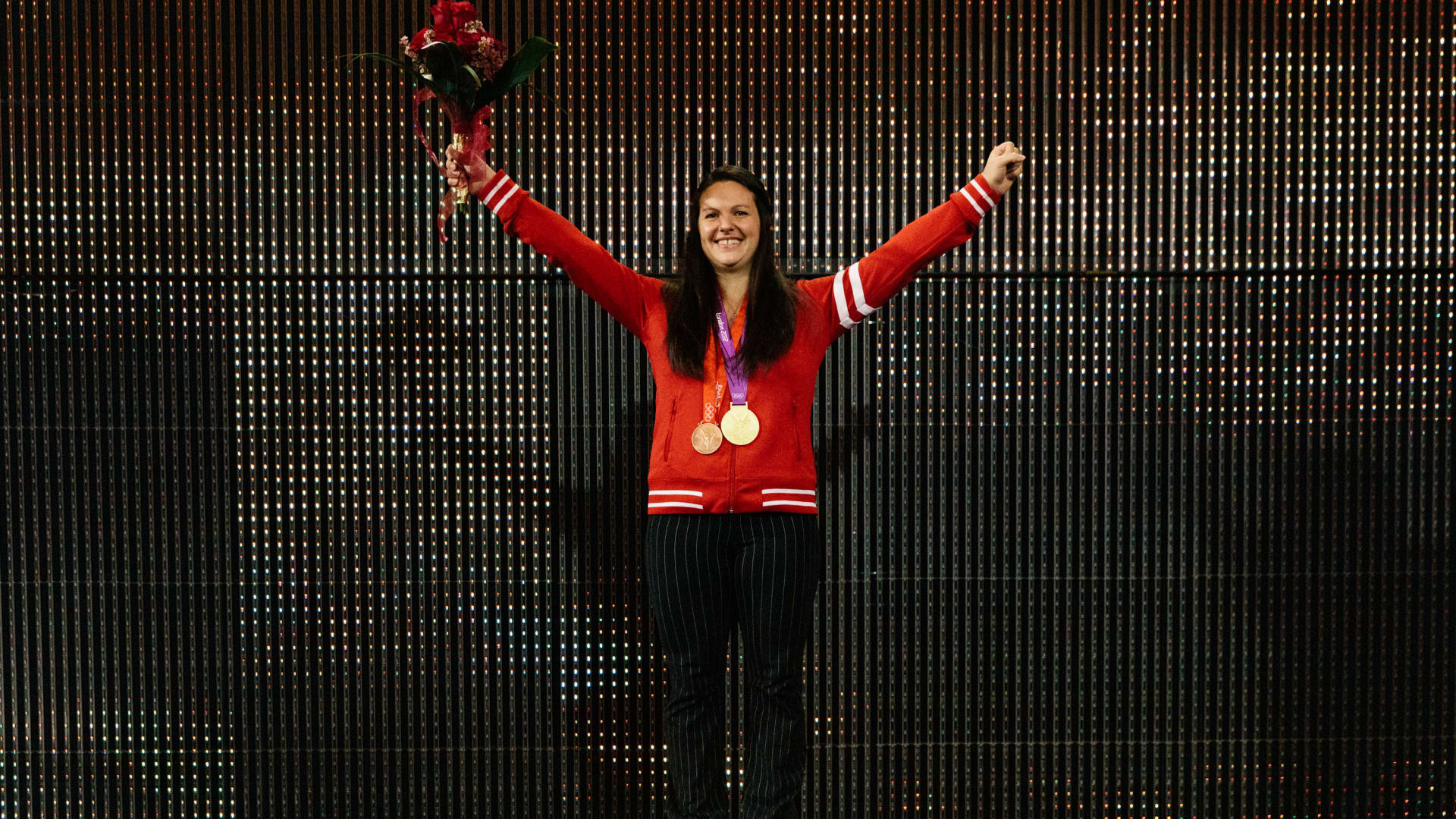 Canada's Christine Girard was presented with the Olympic gold medal from London 2012 last November after the two weightlifters in the under-63kg category ahead of her both tested positive for drugs ©Getty Images