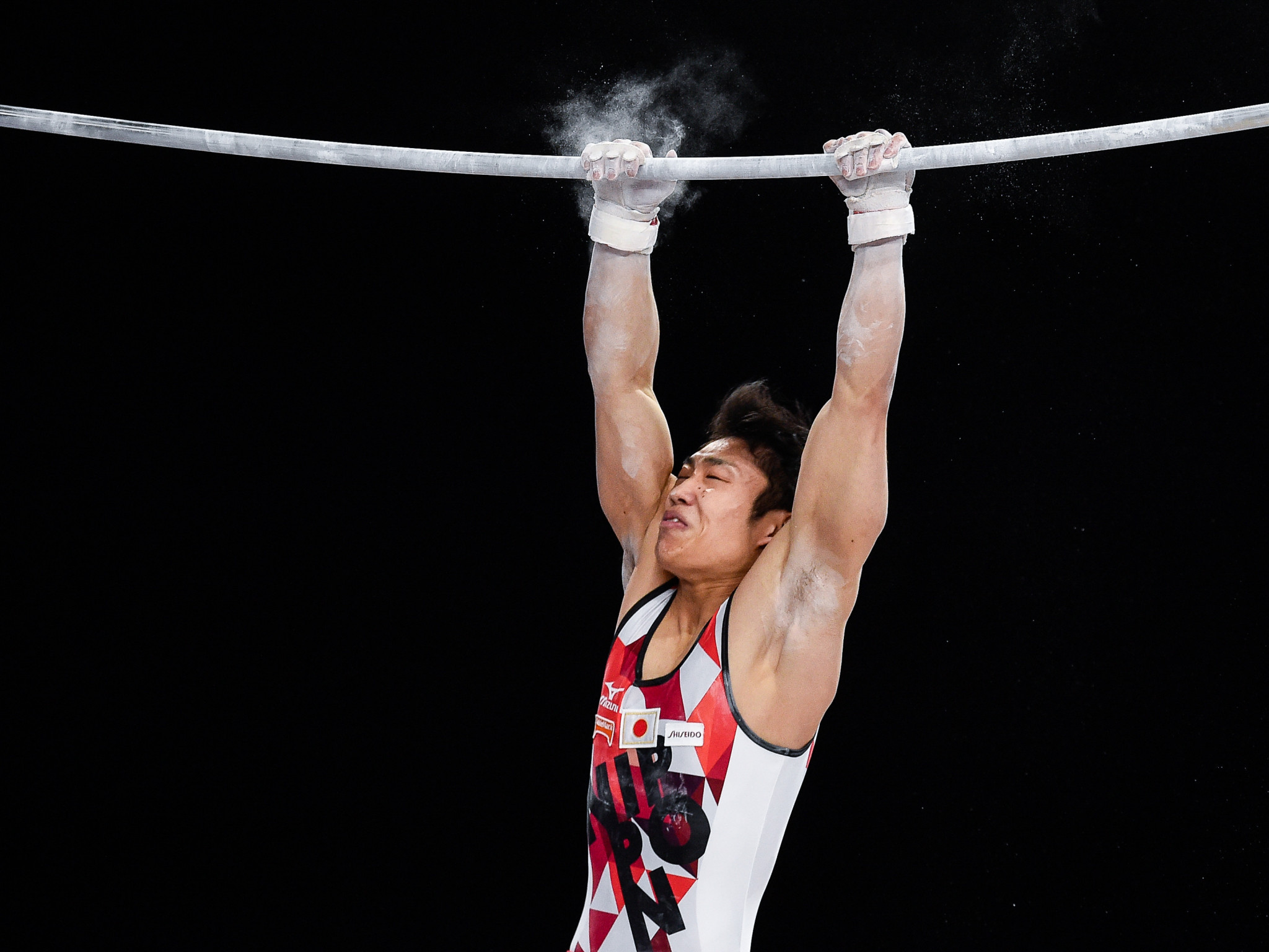 Japan's Hidetaka Miyachi triumphed in the men's horizontal bar event ©Getty Images
