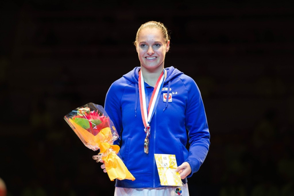 Austria's Alisa Buchinger topped the podium in the women's under 68kg event ©Xavier Servolle/WKF