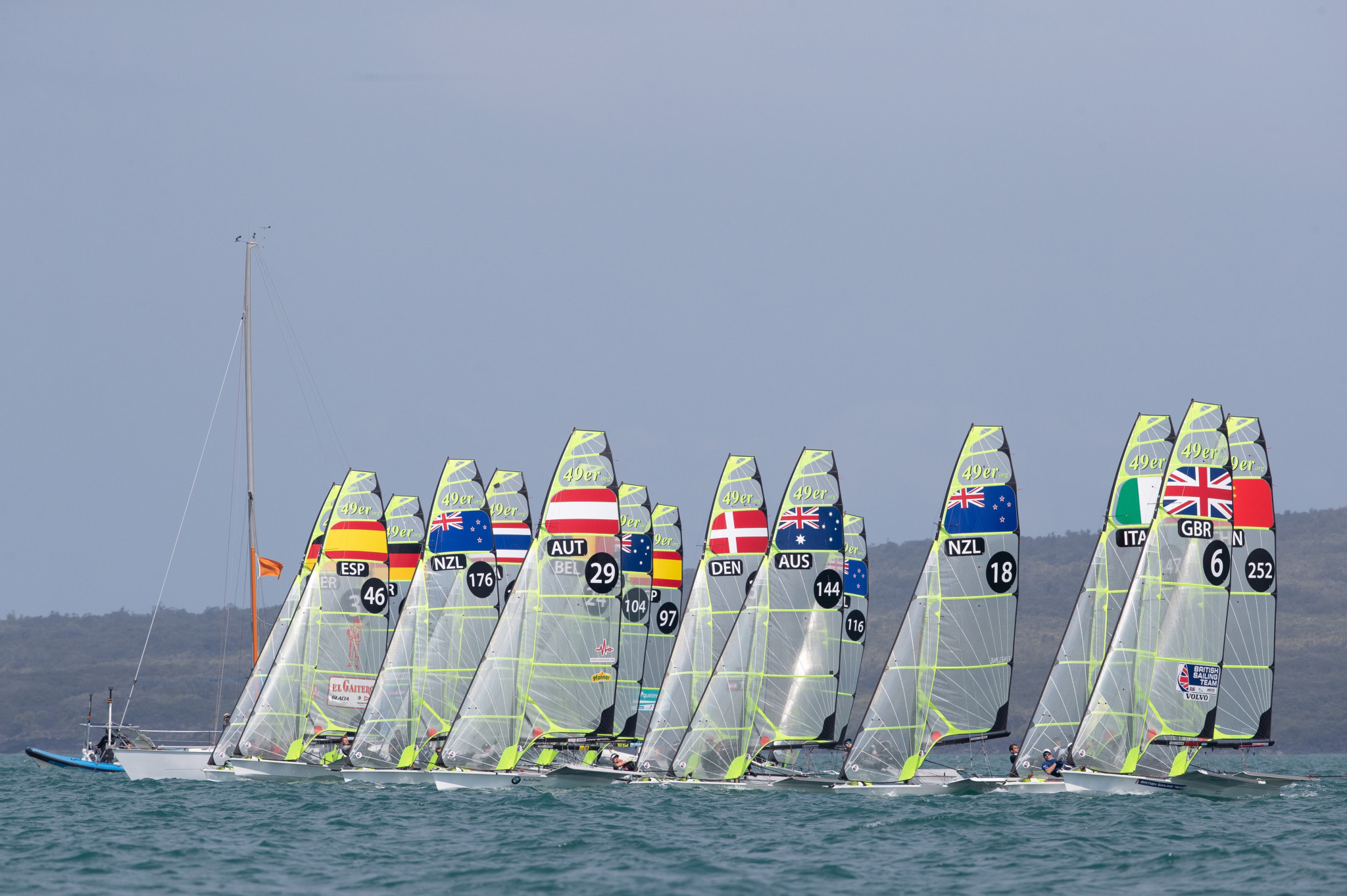 Benjamin Bildstein and David Hussle of Austria lead the 49er event at the Oceania Championships ©Oceania Championships