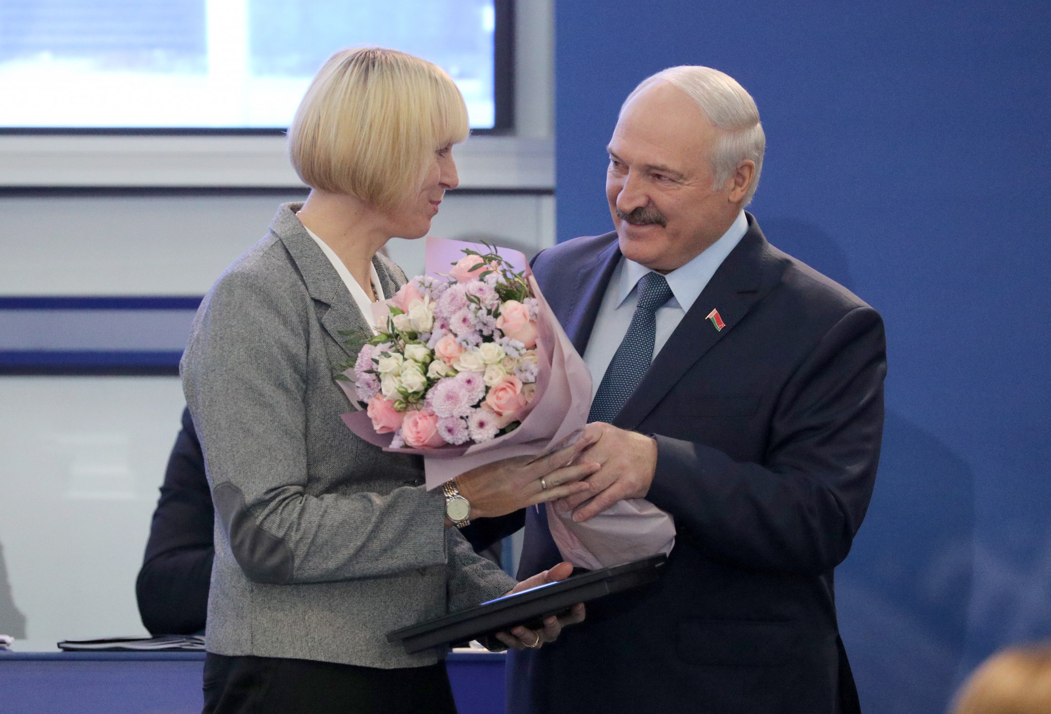 Double Olympic champion Ekaterina Karsten was presented with a badge of honour of the National Olympic Committee of the Republic of Belarus ©NOC RB 