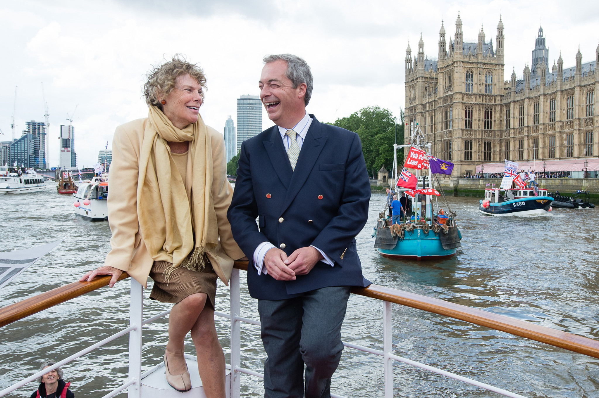Hoey, pictured here with Nigel Farage, has never been afraid of straight talking ©Getty Images