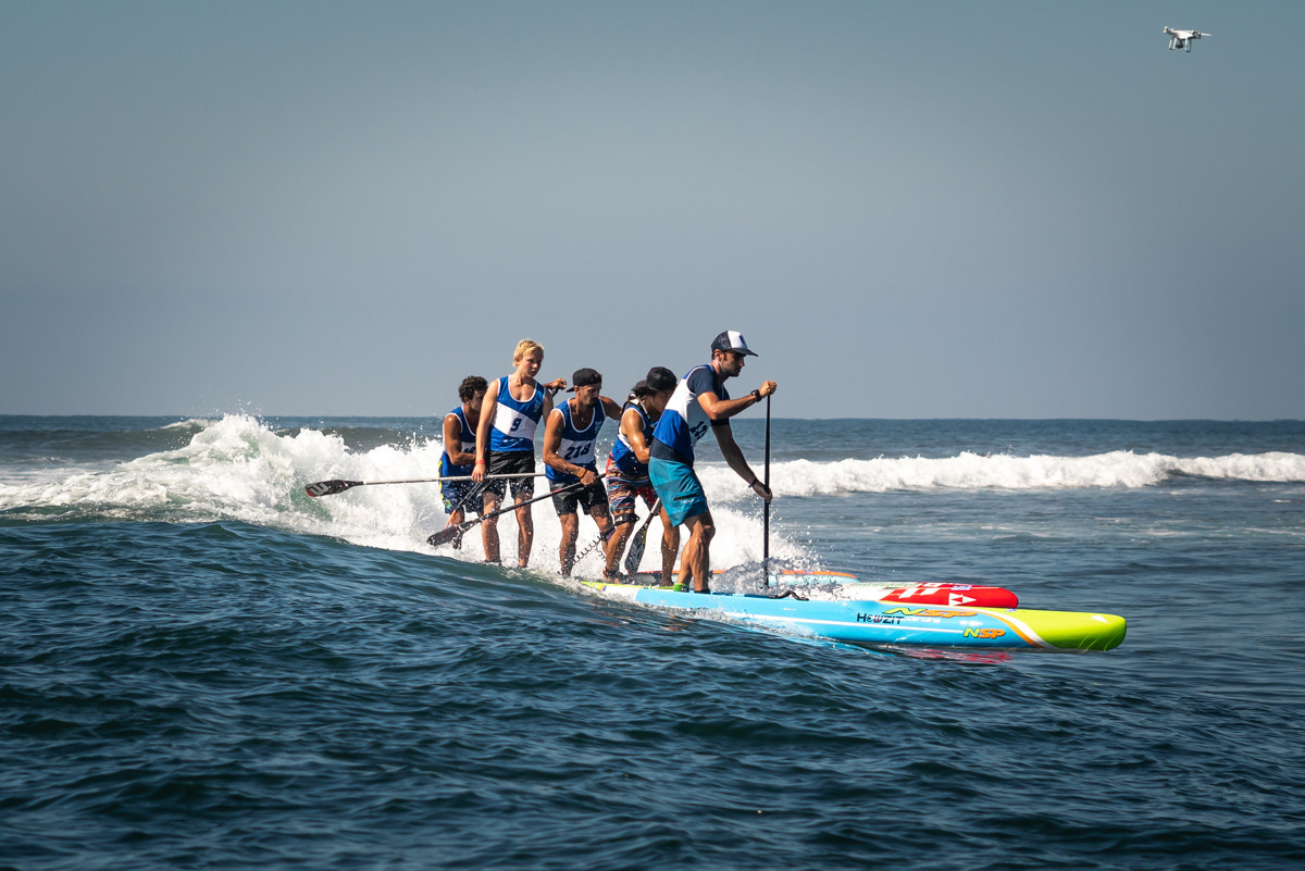 The top five in the second men's technical semi-final were not actually sharing one board ©ISA