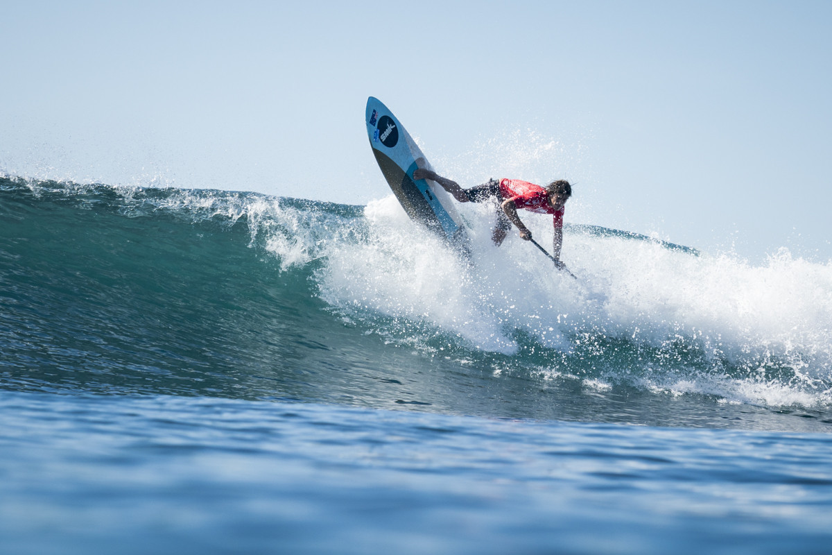 Benoit Carpentier from France top-scored in the heats of the men's SUP surf event ©ISA