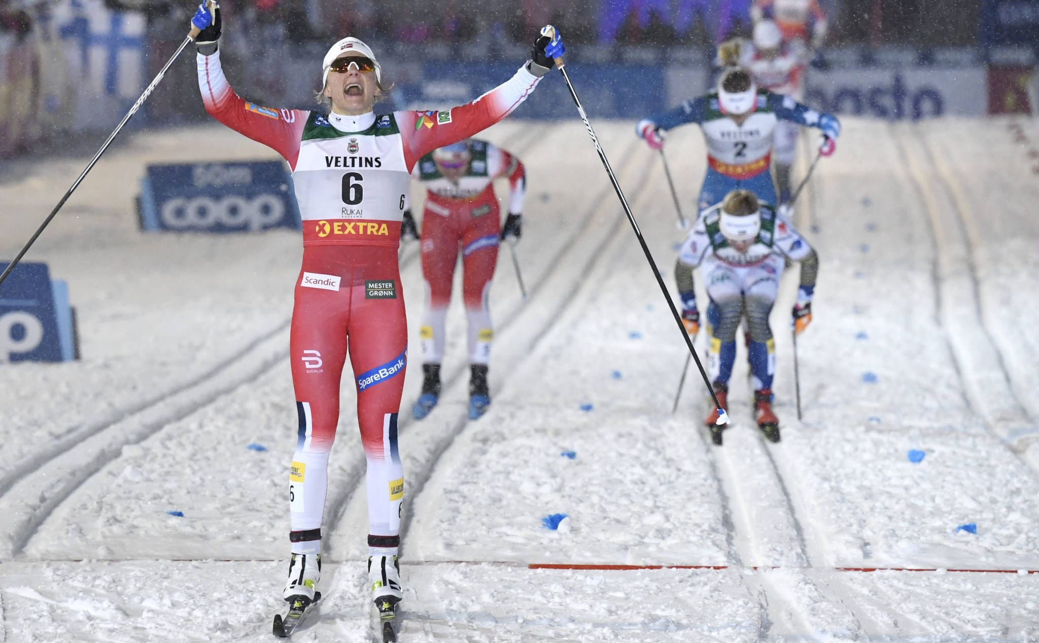 Maiken Caspersen Falla triumphed in the women's sprint race ©Getty Images