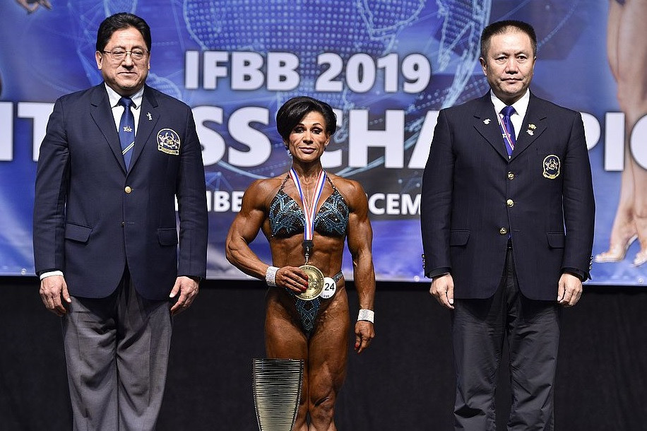 Natalia Bystrova of Russia was the recipient of the overall women's physique title ©IFBB/EastLabsPhotos
