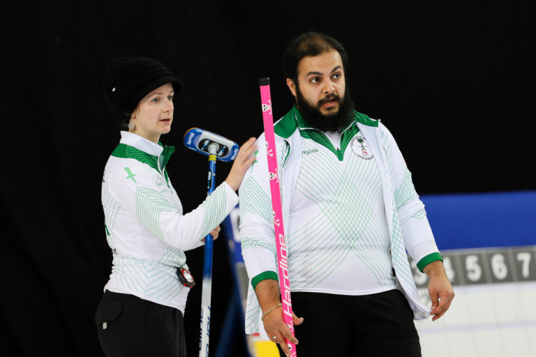 Saudi Arabia's Karrie and Suleiman Alaqel will be among 28 teams playing in Scotland this week for one of the four qualifying places for next year's WCF World Mixed Doubles Championship in Canada ©WCF