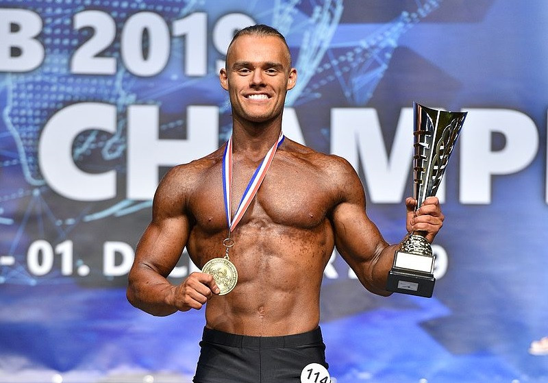 Another Slovakian, Michal Barbier, won the men's fitness open ©IFBB/EastLabs Photos