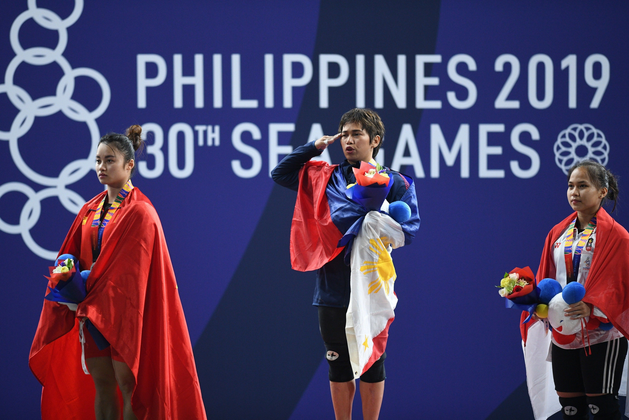Weightlifter Hidilyn Diaz was one of hosts the Philippines' 15 gold medallists on day two of the Southeast Asian Games ©Getty Images