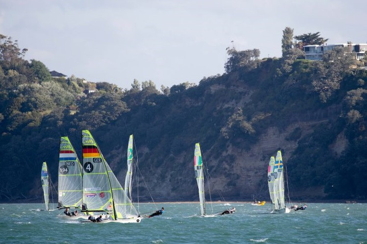 Germany's Erik Heil and Thomas Ploessel started well in Auckland ©49er Class