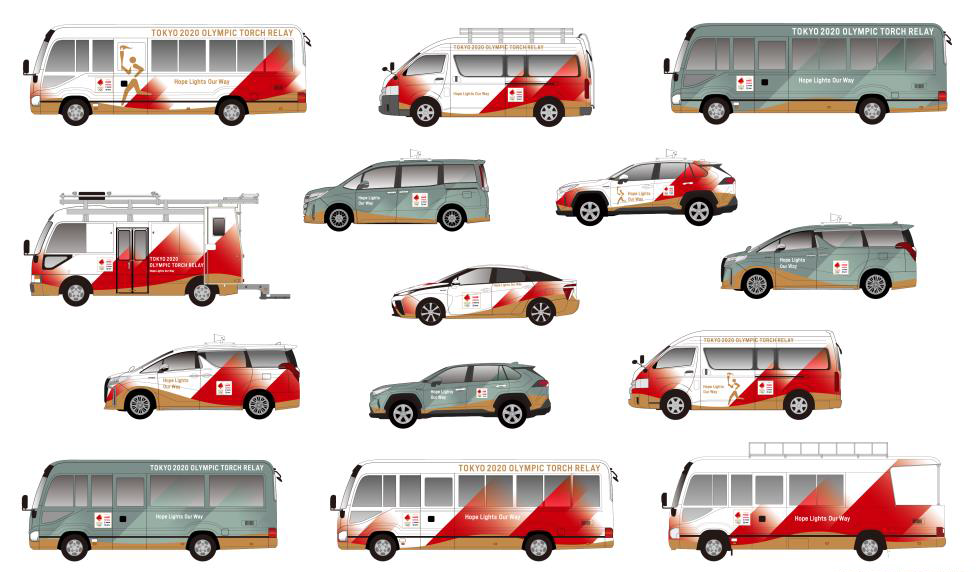 Each vehicle will have a different role in the Torch Relay, according to Tokyo 2020 ©Tokyo 2020 